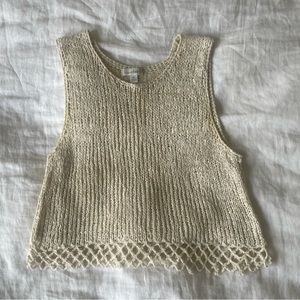 Cropped Crochet Tank Top
